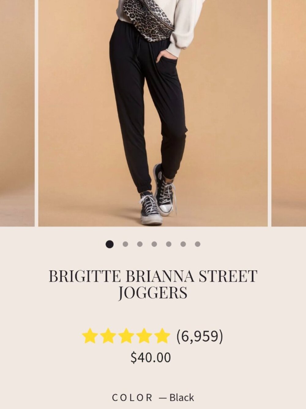 Brigitte Brianna street joggers size large